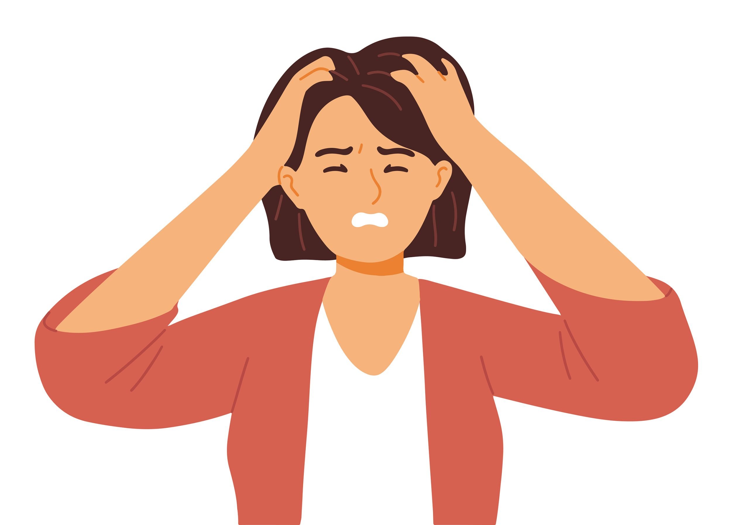 frustate stress sad calm problem emotion women illustration